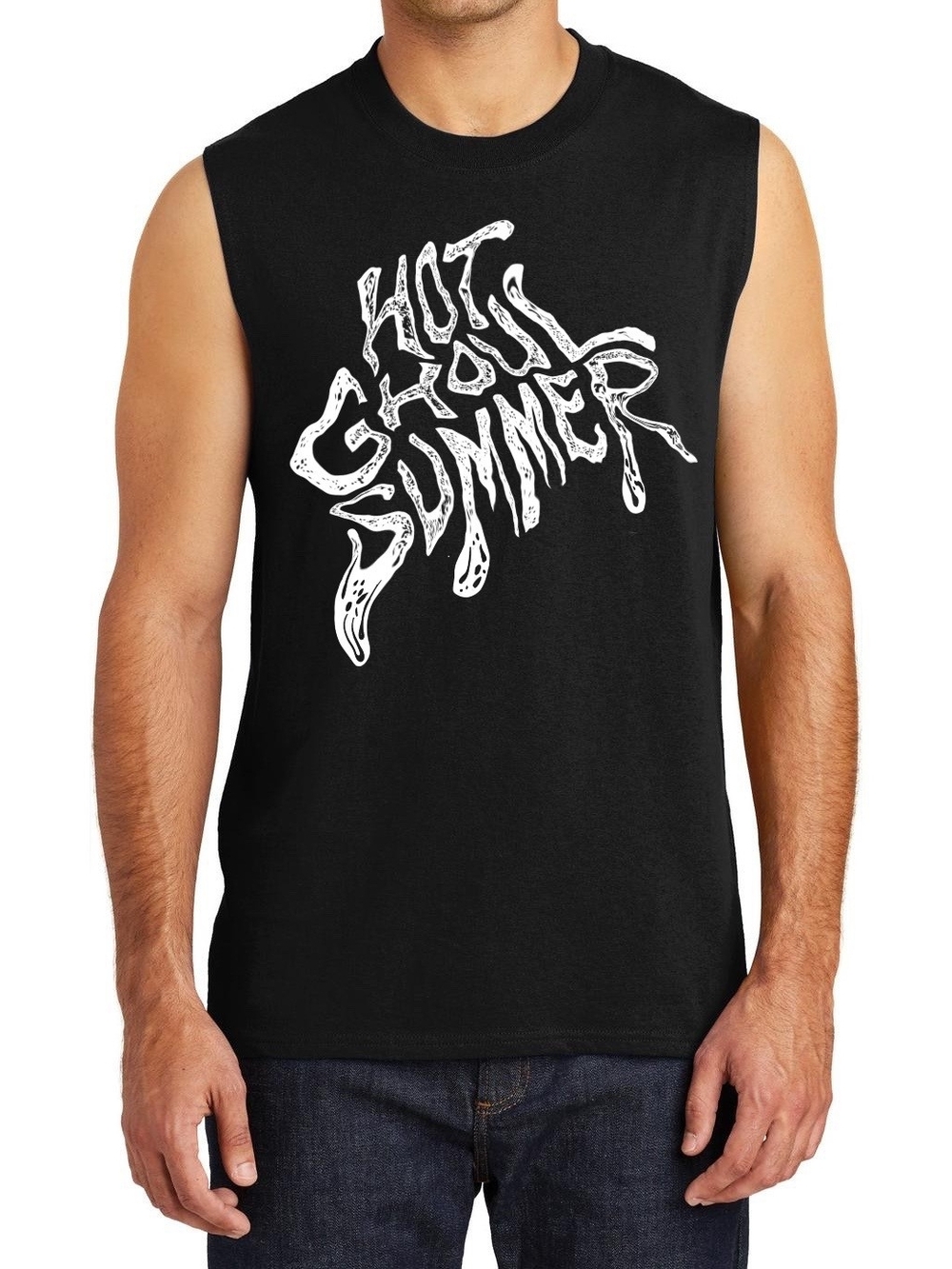 Gothic Graphic Sleeveless Tee – "Hot Ghoul Summer" and Dark Castle Skull Art